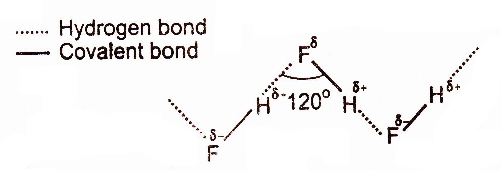 Hydrogen bonding in hydroflouric acid